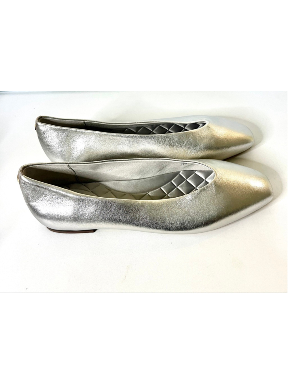 Birdies Crane Metallic Silver Leather Flats Women Size 8.5 - Picture 6 of 9